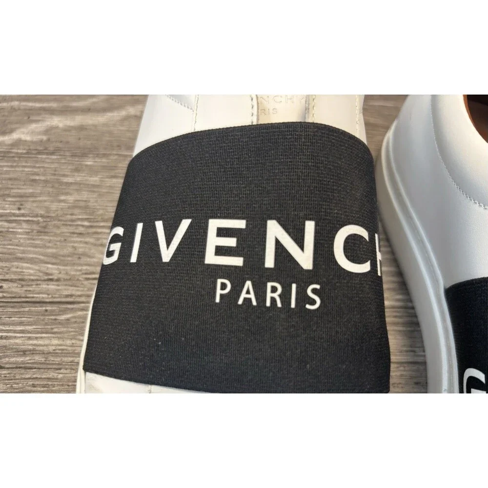 Givenchy Urban Street White Sneakers Black Elastic Band Men's Size 43